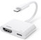 Lightning a HDMI Adaptador a TV iPhone y iPad [Certificado Apple MFi] Cable HDMI 1080P Adaptador de Sincronización de Audio y Vídeo AV Digital, Conector a TV/HDTV/Monitor,Compatible con Todos los iOS