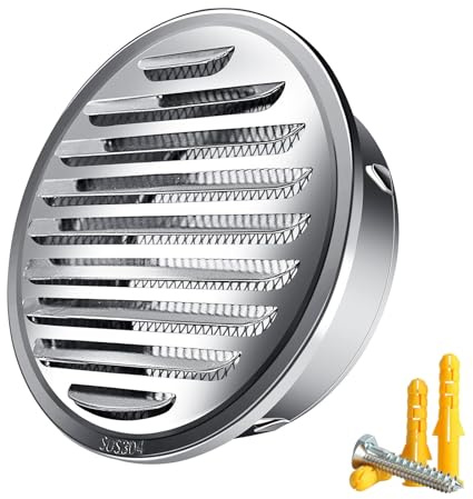 DUYULIANG Durable Stainless Steel Air Vents, 45° Louvered Grille Cover Vent Hood Outdoor Flat Ducting Ventilation, Wall Air Outlet with Screen Mesh, for Indoor Exhaust, Easy to Install, Rainproofs