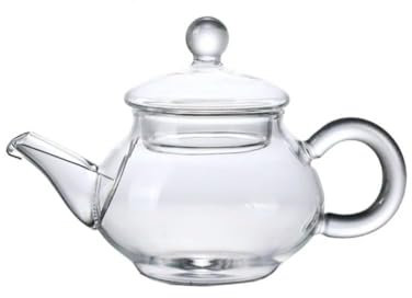 Mozacona Mini Tea Pot, Glass Teapot Small Tea Kettle for One person use,100ml