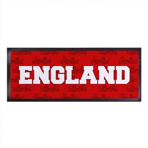 England - Euro's - Beer Mat - Bar Runner - Bar Mat - Barware - Mancave - Home Bar Accessory - Football Party - Red Lions