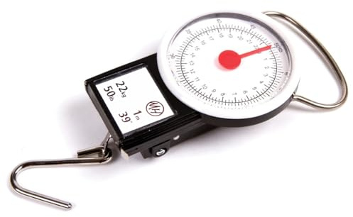Matt Hayes Adventure - Fishing & Luggage Hand Held 22kg/50lb Dial Face Weigh Scales with Retractable Tape Measure - No Batteries Needed [40-093-L]