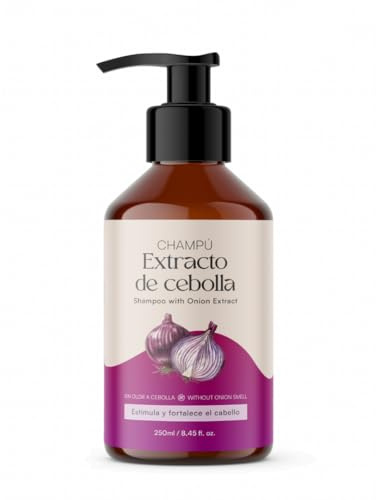 QKnatur – Zwiebel Shampoo - Anti Haarausfall Shampoo mit rotem Zwiebelextrakt (250 ml). Enthält Wirkstoffe zur Stärkung des Haares und zur Stimulierung seines Wachstums. KEIN Zwiebelgeruch