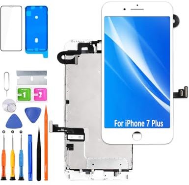 HLYGZX Écran pour iPhone 7 Plus A1784 A1661 Blanc | avec Kit de réparation，Affichage HD，Remplacement d'écran