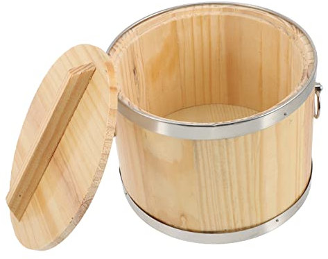 Amosfun Holzeimer Für Gedämpften Reis Behälter Mit Deckel Aufbewahrungsbehälter Aus Holz Geeignet Für Familien Partys Und Restaurants Leicht Und Platzsparend Hochwertige Materialien Für La