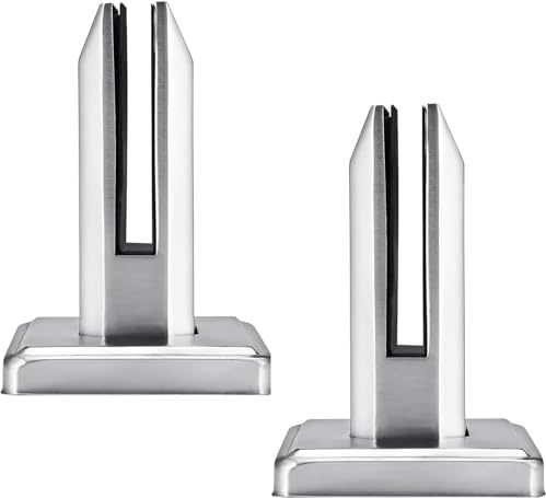2 Piezas Abrazadera de Vidrio de Acero Inoxidable, Soporte de Abrazadera de Vidrio Para Vidrio de 8-12 mm/0,3-0,5 Cristal, Para de Piscina Barandilla de Escalera Balaustrada Balcón Valla (Plata)