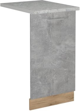 Vicco Panel Frontal del lavavajillas R-Line, Hormigón, 45 cm, ET Mármol, para combinación Libre Dentro de Sistemas de Cocina modulares
