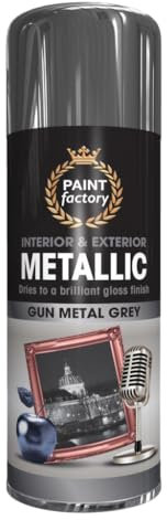 SCHNAZZ 3 x Metallic Gun Metal Grey Multi-Purpose Spray Paint 400ml, Use for Metal and Wooden Furniture, Ornaments, Decorative Items and Much More for Interior & Exterior
