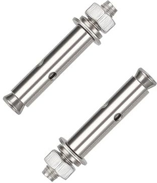 IBOWZ Pernos de Expansión, 2 Pernos de expansión de Acero Inoxidable M12, Perno de Anclaje con Manguito de expansión y Tuerca Hexagonal, Anclajes de fijación Resistentes, M12 × 180 mm