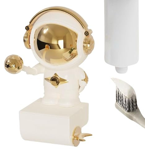 Distributeur de pâte dentaire, presse-dentifrice | Support pour salle de bain, toilettes, comptoir de camping-car, design astronaute, solution de rangement peu encombrante