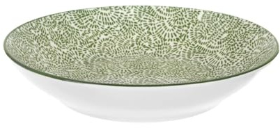 Juego de 4 platos hondos Hanami, 20 cm, decoración verde
