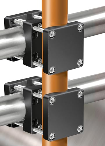 4smile Sonnenschirmhalter Balkongeländer aus Aluminium 2er Set, Schwarz | Sonnenschirm Balkon Halterung - Schirmhalterung SunnySquare, stabiles Universaltalent, hält jeden Balkonschirm