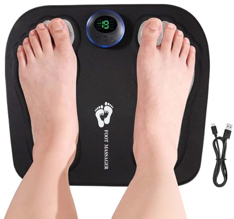 Stimolatore Plantare EMS - Dispositivo per Massaggio ai Piedi - Massaggiatore Portatile Rivitalizzante | per Uomini Donne Anziani Casa Ufficio Viaggio Vacanza Camera da Soggiorno Studio