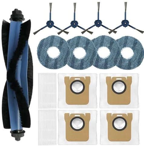 16-Pack Replacement Parts Kit for Eufy RoboVac C20 Omni Robot Vacuum, Includes 1 Roller Brush, 4 Side Brushes, 4 Dust Bags, 2 HEPA Filters & 4 Washable Mop Pads