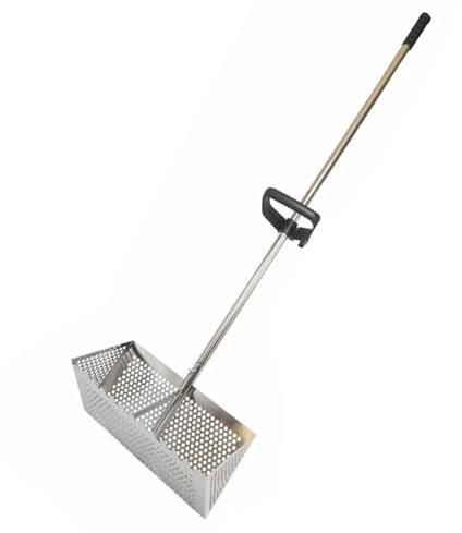 RASTKY Raccoglitore di Granchi di Sabbia Pieghevole in Acciaio Inossidabile Robusto Rastrello per Pulci di Sabbia per Pollai 139,7 Cm / 55 Lunghezza