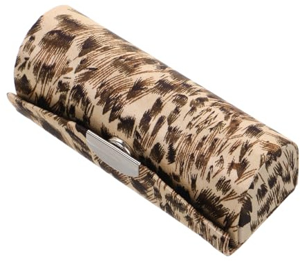 Ciieeo Étui à Rouge à Lèvres Organisateur Portable en Tissu de Soie avec Miroir Léopard en Alliage Solution Polyvalente pour Paquet à Main pour Voyage et Usage Quotidien