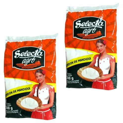 Almidón de Yuca Selecta Agro 500 g x 2 Bolsas (1 kg) | Almidón de Mandioca Natural | Sin Gluten | Ideal para Pan de Queso, Tapioca, Repostería y Espesante para Salsas
