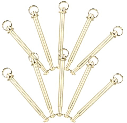 PRETYZOOM Kit 10 Set Parti per Ventagli Pieghevoli Rivetti Placcati in Metallo con Perno ad Anello Accessori di Ricambio per Ventagli Richiudibili Kit Riparazione Versatile