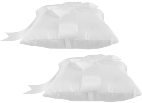 SUPVOX Coussins pour Alliances en Tissu 2pièces avec Nœud Élégant pour Usage Polyvalent Lors de Mariage et Fiançailles