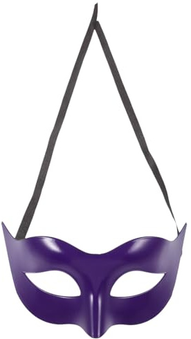 Didiseaon Masque de Bal Masqué Accessoire de Fête Demi-masque Classique et Simple en Plastique Pourpre pour Hommes pour Costume Party et Bal
