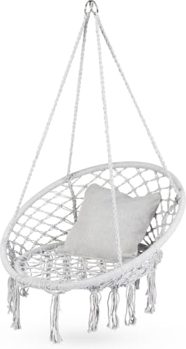 Outtec Hängesessel XXL Luna, zum Aufhängen Boho - bis 150kg Belastbar - für Draußen und Drinnen Geeignet – Hängeschaukel - Indoor & Outdoor - Hängekorb Camping - für Garten – Terrasse