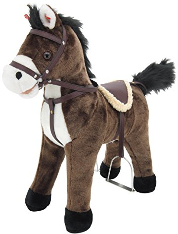 Sweety Toys 5062 Stehpferd Plüsch Pferd Chocolate ” My Little Pony” mit Funktion Sound Pferde Galopp und Gewieher, Sattel und Steigbügel