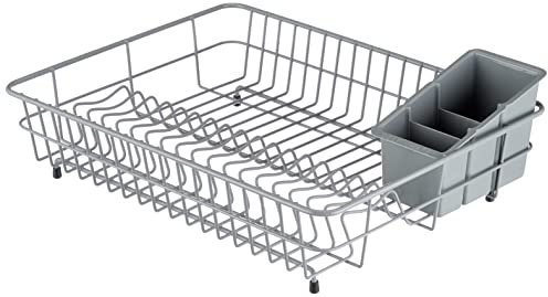 Delfinware 2100 GRY Dish Drainer, Metal, Grey, 48.5 x 38 x 12 cm