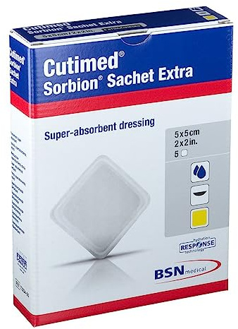 SORBION Cutimed Sachet Extra Wundaufl.5x5 cm 5 Stück