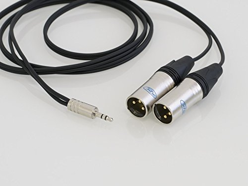 MPE - Cavo adattatore mini jack 3,5 mm stereo xlr cannon maschio 1,5 mt Made in Italy per collegare pc, iphone, ipod, cellulare, mp3 casse attive diffusori attivi mod: A32-1,5 metri