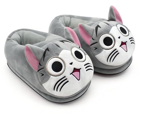 Dracarys Invierno cálido Zapatillas de Interior - Cozy Suave Peluche Funny Kitty Dibujos Animados Zapatilla - para Adultos Adolescentes Calientes Inicio Zapatilla - 36-41EU