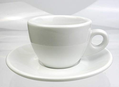 Nuova Point Kleine dickwandige Cappuccinotasse »Portofino weiß | Füllmenge (bis zur Oberkante): 145 ml | 6 Tassen & 6 Untertassen