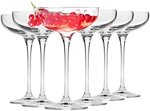 Krosno Copas Flauta Boda de Champán Vasos | Conjunto 6 Piezas | 240 ML | Colección Harmony | Perfectos para Uso en Casa, Restaurante y en Fiestas | Apto para Lavavajillas