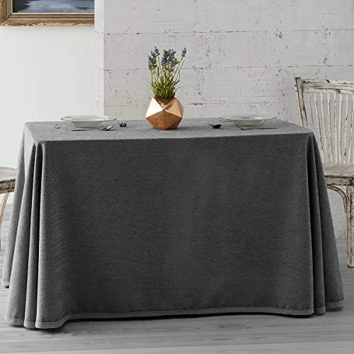 Lanovenanube Falda Camilla Chenilla Rectangular 70x110 cm Gris Marengo | Tejido chenilla aterciopelado y tacto suave. Composición 50% PES, 20% algodón y 30% PAC. Acabado con ribete.