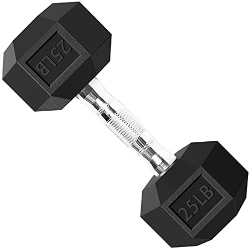 Balelinko Hex Hanteln Freigewichte Set mit Metallgriffen, gummiummantelt, massives Gusseisen, Sechskant-Hantel in Einzeln, 11,3 kg