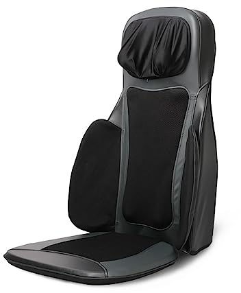 Sindipanda Massage Auflage Shiatsu Sitz Massagesessel Rücken Nacken Massagematte 70W 3 Arten von Rückenmassage,Nackenmassage,Nacken Rückenwärme-Funktion,Höhen eingestellt Werden (Schwarz)