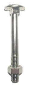10 x Schloßschrauben Flachrundschrauben mit Muttern DIN 603 Stahl verzinkt Ø M5 M6 M8 M10 M12 M16 (5 6 8 10 12 16 mm) Länge von 16 bis 400 (10 x 240 mm)