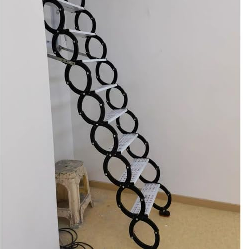 Dachbodenleitern Verlängerungs-Klappleiter Für Dachboden Dach, Wandmontiert Herunterziehbare Treppe Mit Rutschfesten Stufen & Handläufen, Al-Mg-Legierung, Tragfähigkeit 1102lbs/500kg ( Size : 2.75m-3m