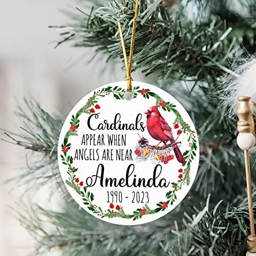 Christbaumschmuck Keramik Weihnachtsanhänger Anhänger Weihnachtsbaumschmuck Hängende Ornamente Weihnachtsdeko Kardinal Erscheint, Wenn Engel In Der Nähe Sind, Personalisierter Roter Kardinal 2023,
