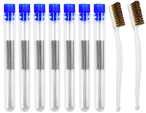 GOLRISEN 60 PCS Aiguilles de Nettoyage de Buse d'Imprimante 3D 0.15mm, 0.2mm, 0.25mm, 0.3mm, 0.35mm, 0.4mm, Kit d'Aiguille Nettoyant Tête d'Impression 3D avec 2 Brosses de Nettoyage pour Imprimante 3D