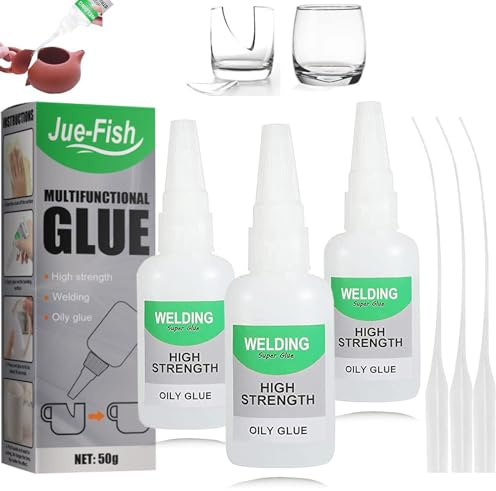 Wood Glue, 3Pcs Welding High-Strength Oily Glue, Jue Fish Glue, Universal Super Glue for Wood Working, Metal, Ceramics, Leather, Glass, Shoes, Instant Bonding, Strong Adhesion, Repairs Last Long Time