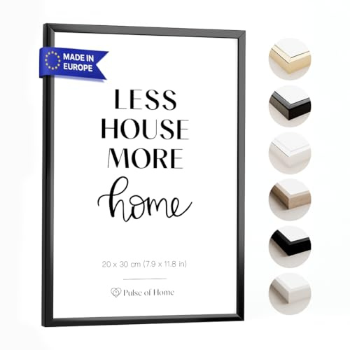 PULSE of HOME Bilderrahmen Alu 20x30 cm in Schwarz | ideal für Poster, Fotos & Kunst – Dekoration für Kinderzimmer & Wohnbereich — für moderne Wandgestaltung Zuhause