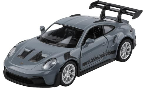 TOKAXI 1/36 skala Porsche 911 RS Diecast modellbilar, pull-up fordon, Porsche 911 leksaksbil, bilar presenter till pojkar och flickor (grå)