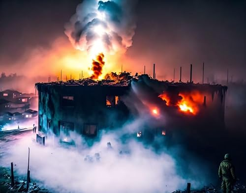 ZHAOSHAN Leinwandbilder, Poster, 58 x 90 cm, ohne Rahmen, in diesem Moment trifft eine große Bombe auf unseren kalten dunklen Bunker und die