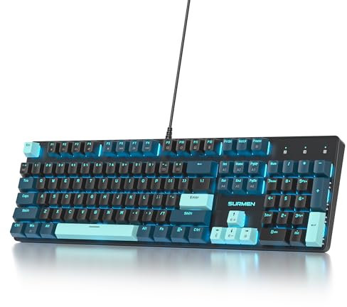 SOLIDEE tastiera gaming meccanica 100%,US Layout QWERTY,Tastiera da Gioco Cablata 104 Tasti Retroilluminata RGB con Tastierino Numerico,Tastiera Meccanica NKRO per laptop Windows(104 Monstor(B))