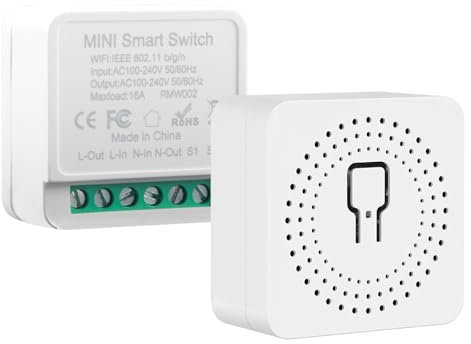 2 Packs Wifi Smart Light Switch, WLAN Bluetooth Wireless Switchs Remote Control 240V 10A DIY App Remote Control Fits Behind Wall Switch Compatible with Smart Life, Google Home, Alexa Echo, Tuya