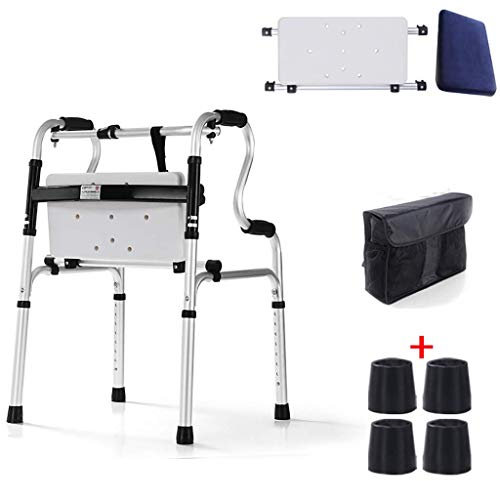 ZHANGYON Mobility Walker Robuster, zusammenklappbarer Gehwagen, Multifunktions-Gehhilfe, Leichtgewicht-Gehgestell, zusammenklappbares, leichtes Gehgestell aus Aluminium mit Höhenverstellung