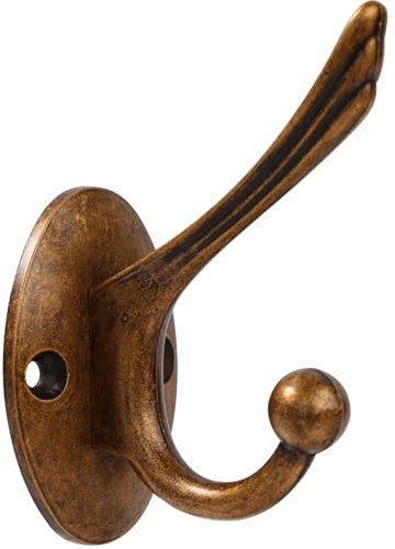 BOZWELL YG01GT-6 Handtuchhaken für Badezimmer, Kleiderhaken, antikes Messing, strapazierfähig, Wandhaken für Badezimmer, Wand, Wohnzimmer, Schlafzimmer, Küche, Schrank, 6 Stück