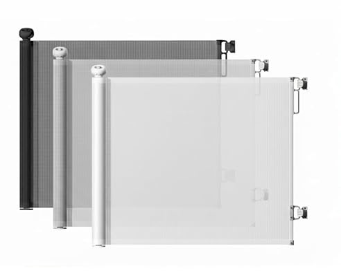 S&D, Retractable Baby Gates 135 cm / 53 Inches wide Stair Safety Gate Roll for Babies and Pets, dogs, Extendable Barrier Gates. (White)