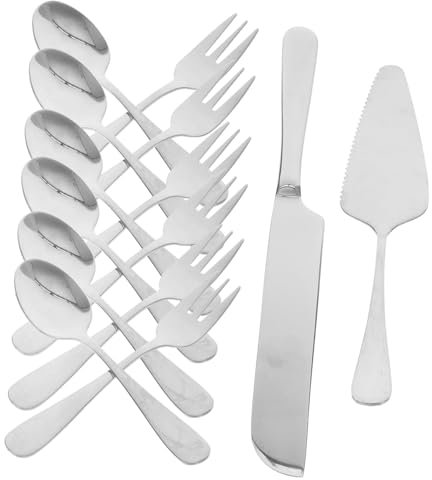 Cabilock Coupe-gâteau et Spatule Ensemble de Service pour Gâteaux Mousse Coupe-pizza de Cuisine Outils de Découpe pour Desserts Fourchettes et Cuillères Inclus