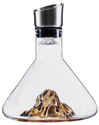 Dekanter für Rotwein – Belüfter für Glaskaraffe | Flasche für Weinkaraffe aus Kristallglas 0 | Weinbelüfter mit breitem Boden | bleifreie Weinkaraffe mundgeblasen | Aerator