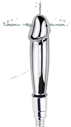 Premium Stainless Plastic Shower Enema Anal Butt wash Attachment with 5-Hole Design, Storage Bag Included, Silver